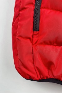 大量訂做夾棉馬甲外套  個人設計紅色拉鏈袋口夾棉外套  馬甲外套供應商 SKVM014 細節-1